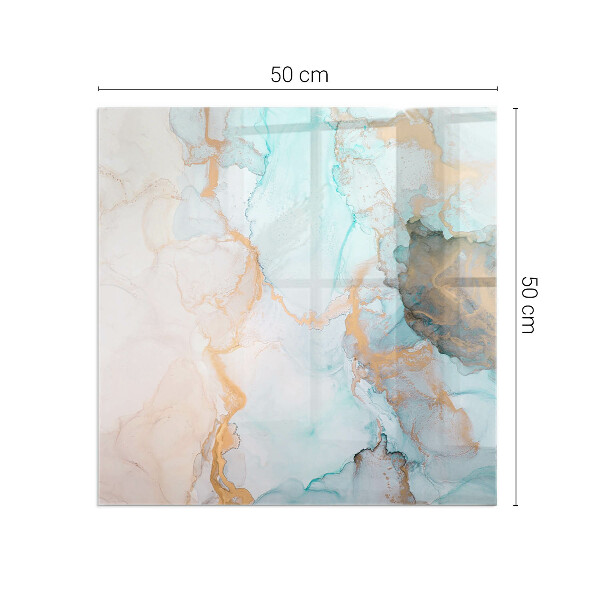 Plaque de sol rectangulaire en verre motif abstrait fluide