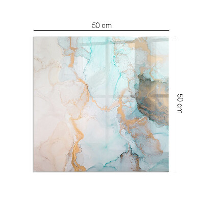 Plaque de sol rectangulaire en verre motif abstrait fluide