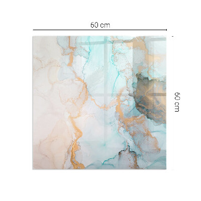 Plaque de sol rectangulaire en verre motif abstrait fluide