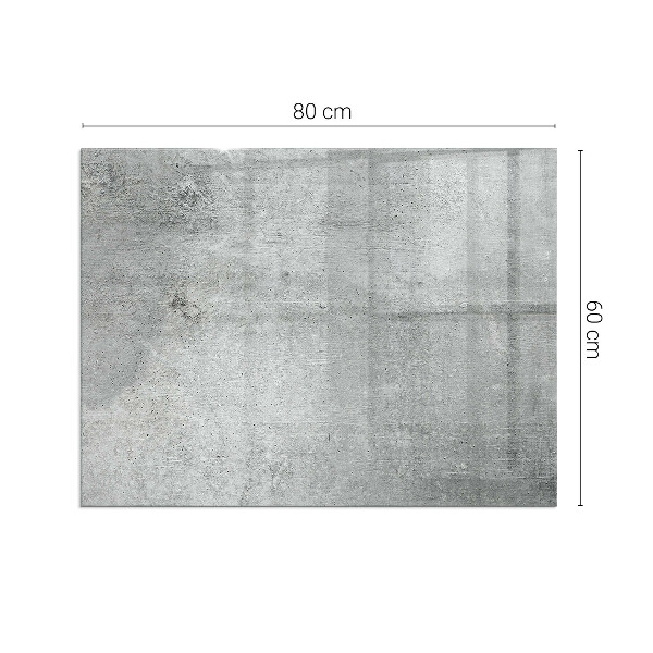 Plaque rectangulaire en verre pour poêle Béton brut dans un style minimaliste