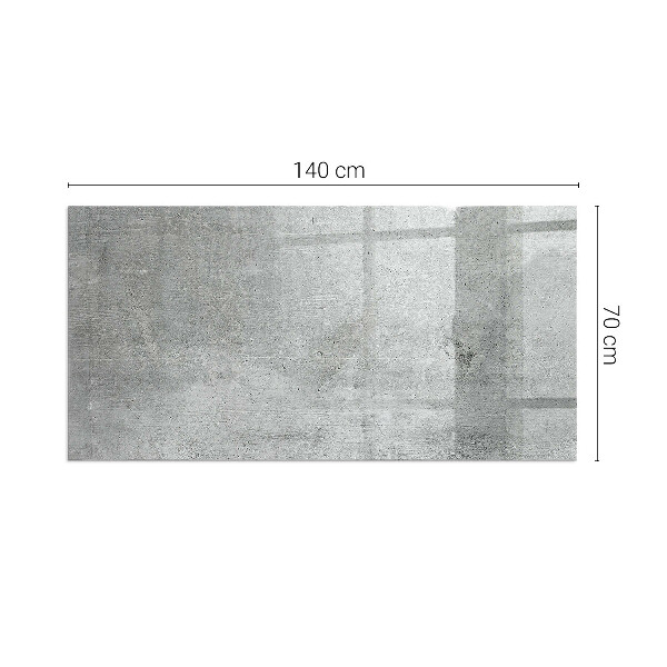 Plaque rectangulaire en verre pour poêle Béton brut dans un style minimaliste