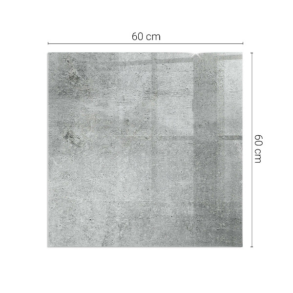 Plaque rectangulaire en verre pour poêle Béton brut dans un style minimaliste