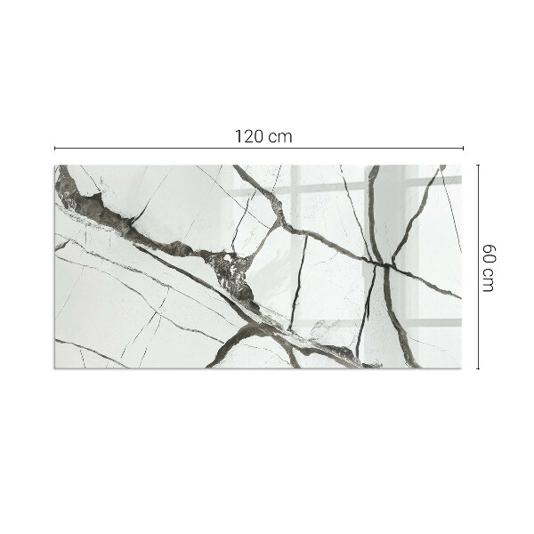 Plaque verre rectangulaire cheminée Les veines du marbre dans un style élégant