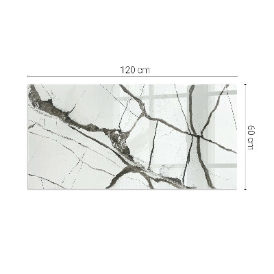 Plaque verre rectangulaire cheminée Les veines du marbre dans un style élégant