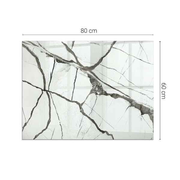 Plaque verre rectangulaire cheminée Les veines du marbre dans un style élégant