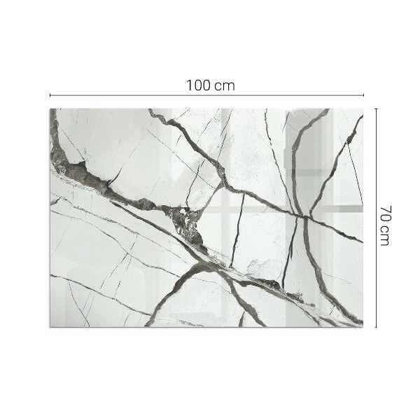 Plaque verre rectangulaire cheminée Les veines du marbre dans un style élégant