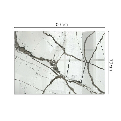 Plaque verre rectangulaire cheminée Les veines du marbre dans un style élégant