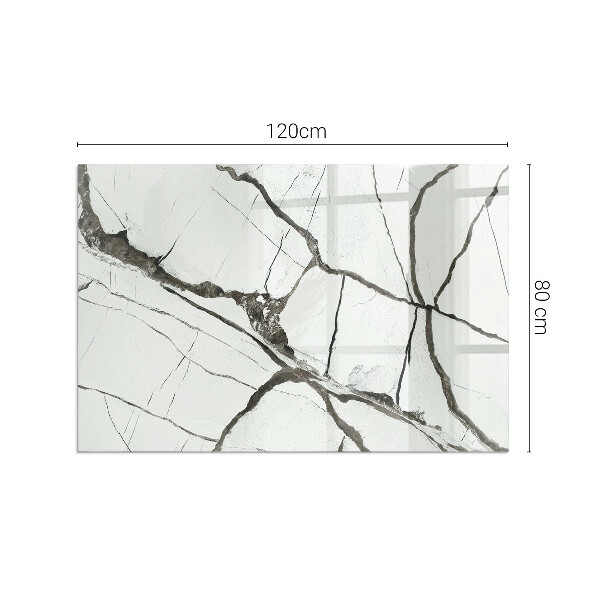 Plaque verre rectangulaire cheminée Les veines du marbre dans un style élégant