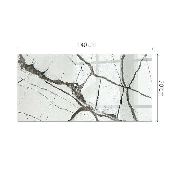 Plaque verre rectangulaire cheminée Les veines du marbre dans un style élégant