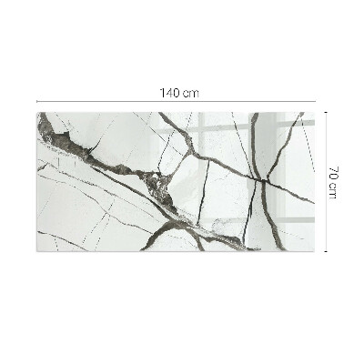 Plaque verre rectangulaire cheminée Les veines du marbre dans un style élégant