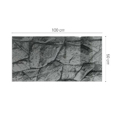 Plaque rectangulaire en verre pour poêle Style pierre en version naturelle