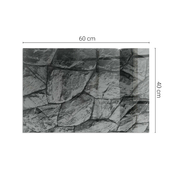 Plaque rectangulaire en verre pour poêle Style pierre en version naturelle