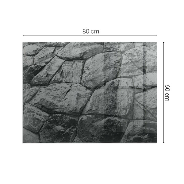 Plaque rectangulaire en verre pour poêle Style pierre en version naturelle