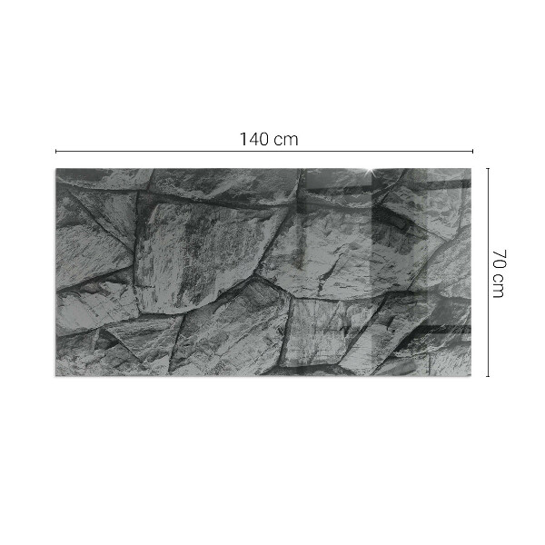 Plaque rectangulaire en verre pour poêle Style pierre en version naturelle