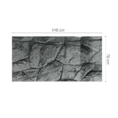 Plaque rectangulaire en verre pour poêle Style pierre en version naturelle