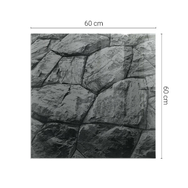 Plaque rectangulaire en verre pour poêle Style pierre en version naturelle