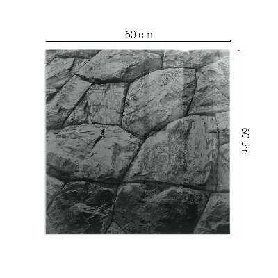 Plaque rectangulaire en verre pour poêle Style pierre en version naturelle