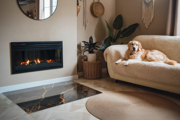 Plaque de sol rectangulaire en verre Style marbre avec veinage délicat