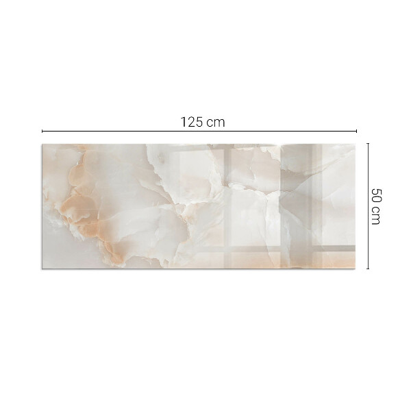 Plaque verre rectangulaire cheminée motif organique en pierre