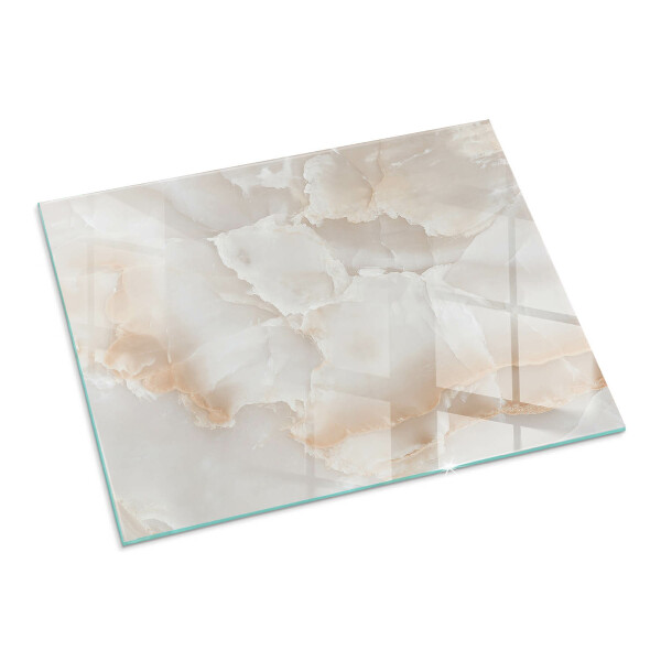 Plaque verre rectangulaire cheminée motif organique en pierre