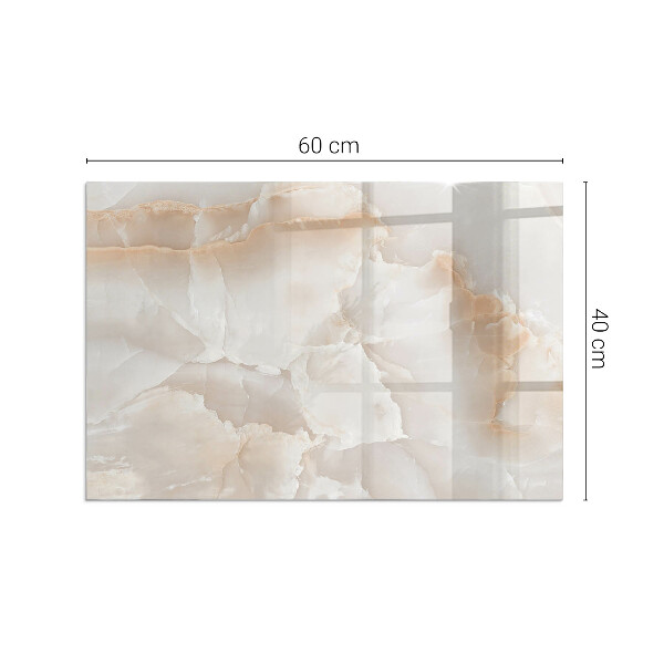 Plaque verre rectangulaire cheminée motif organique en pierre