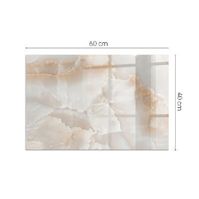 Plaque verre rectangulaire cheminée motif organique en pierre