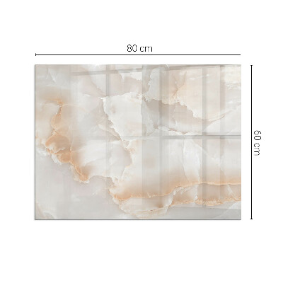 Plaque verre rectangulaire cheminée motif organique en pierre