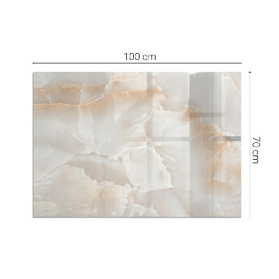 Plaque verre rectangulaire cheminée motif organique en pierre