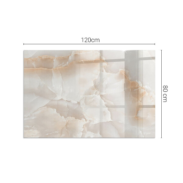 Plaque verre rectangulaire cheminée motif organique en pierre