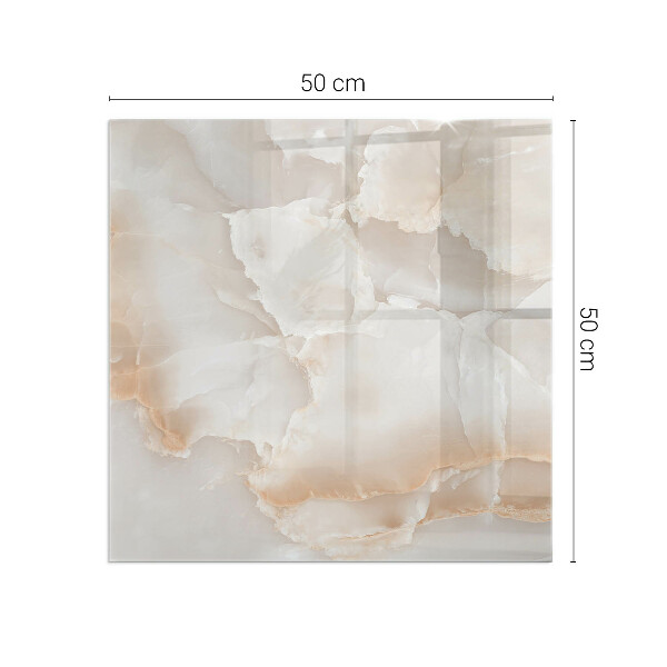 Plaque verre rectangulaire cheminée motif organique en pierre