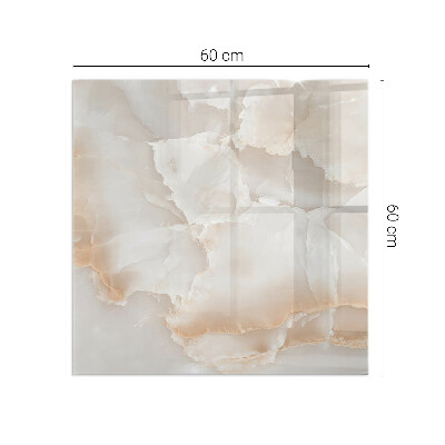 Plaque verre rectangulaire cheminée motif organique en pierre