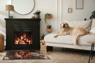 Plaque de sol rectangulaire en verre Détails floraux en pleine floraison