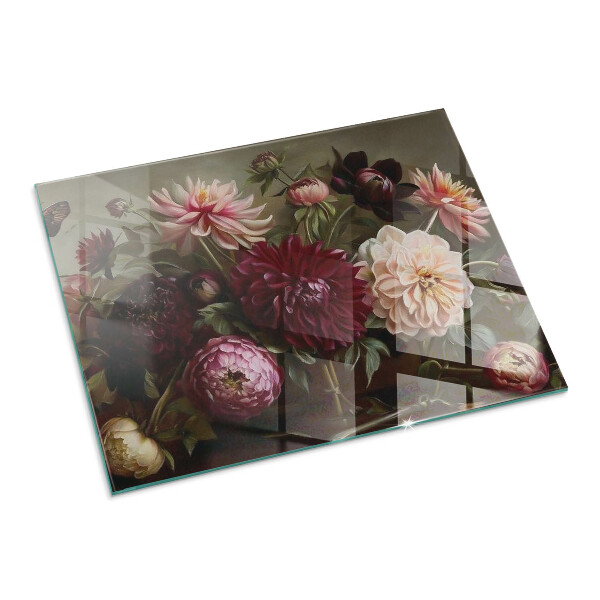 Plaque de sol rectangulaire en verre Détails floraux en pleine floraison