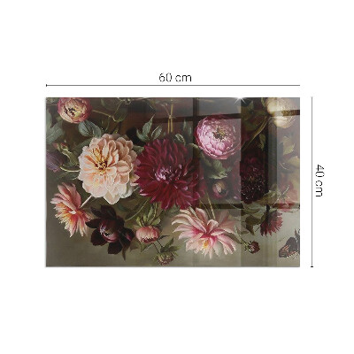 Plaque de sol rectangulaire en verre Détails floraux en pleine floraison