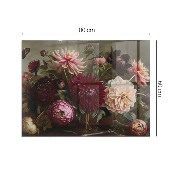 Plaque de sol rectangulaire en verre Détails floraux en pleine floraison