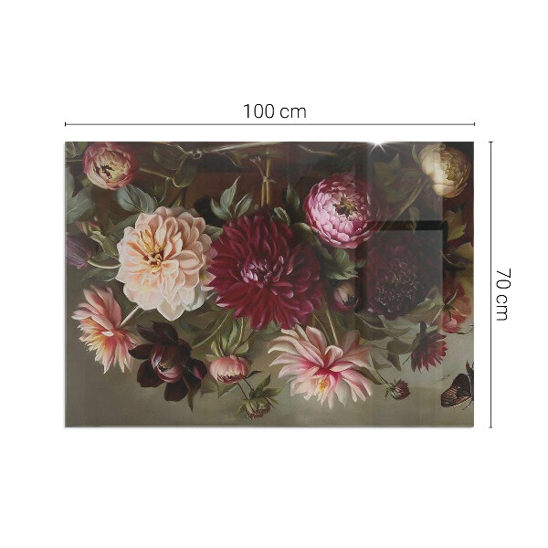 Plaque de sol rectangulaire en verre Détails floraux en pleine floraison