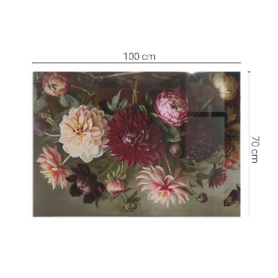 Plaque de sol rectangulaire en verre Détails floraux en pleine floraison