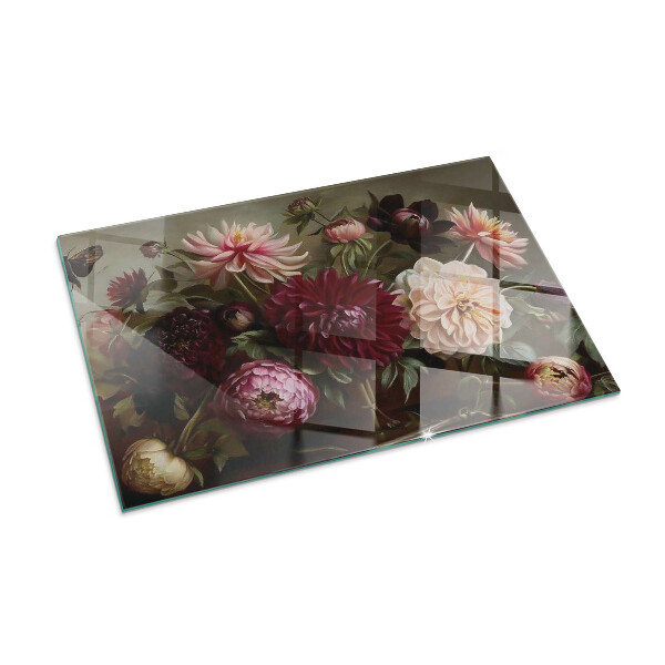 Plaque de sol rectangulaire en verre Détails floraux en pleine floraison