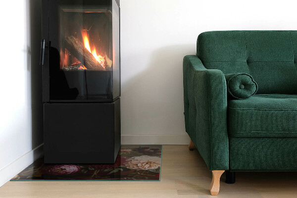 Plaque de sol rectangulaire en verre Détails floraux en pleine floraison