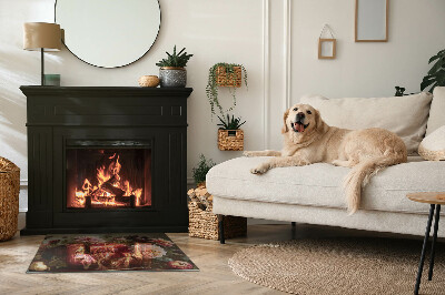 Plaque de sol rectangulaire en verre Détails floraux en pleine floraison