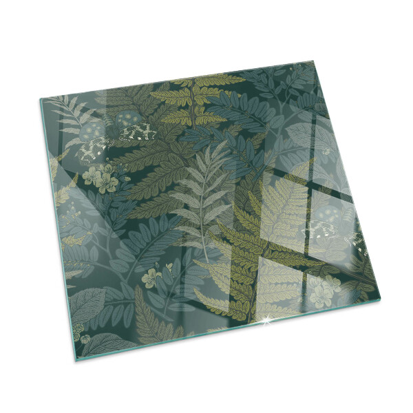 Plaque verre rectangulaire cheminée Motifs végétaux avec des papillons