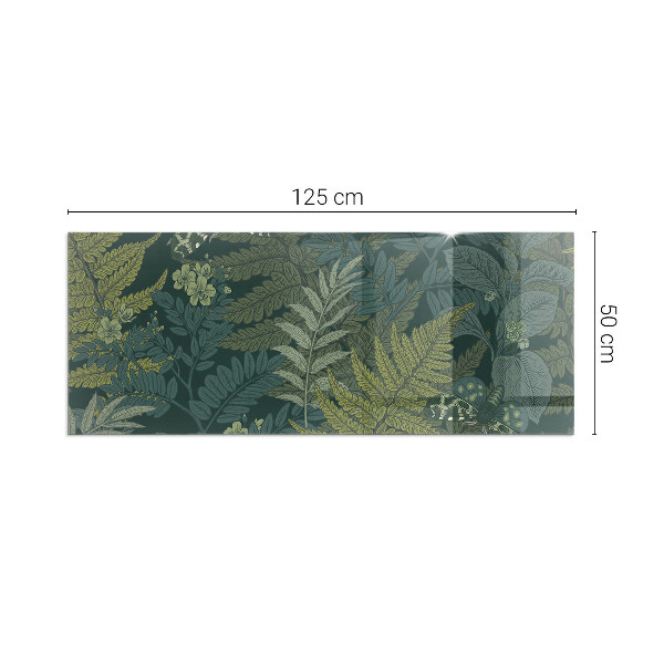 Plaque verre rectangulaire cheminée Motifs végétaux avec des papillons