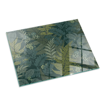 Plaque verre rectangulaire cheminée Motifs végétaux avec des papillons