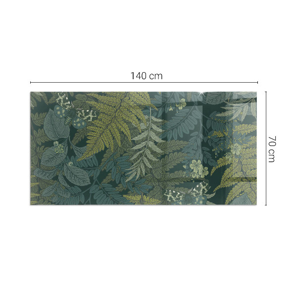 Plaque verre rectangulaire cheminée Motifs végétaux avec des papillons
