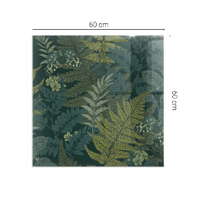 Plaque verre rectangulaire cheminée Motifs végétaux avec des papillons