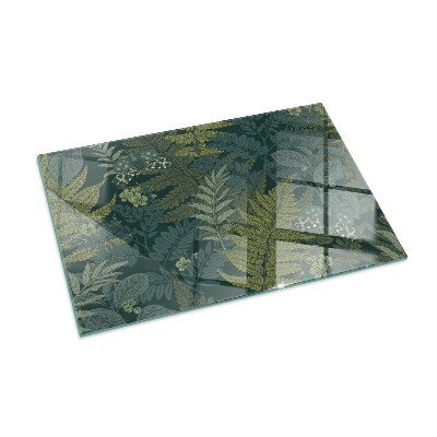 Plaque verre rectangulaire cheminée Motifs végétaux avec des papillons
