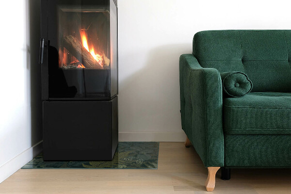 Plaque verre rectangulaire cheminée Motifs végétaux avec des papillons