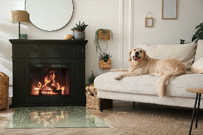 Plaque rectangulaire en verre pour poêle Feuilles tropicales en arrière-plan