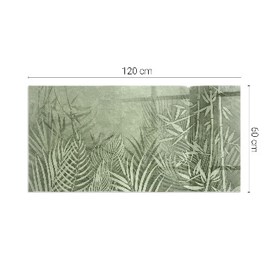 Plaque rectangulaire en verre pour poêle Feuilles tropicales en arrière-plan