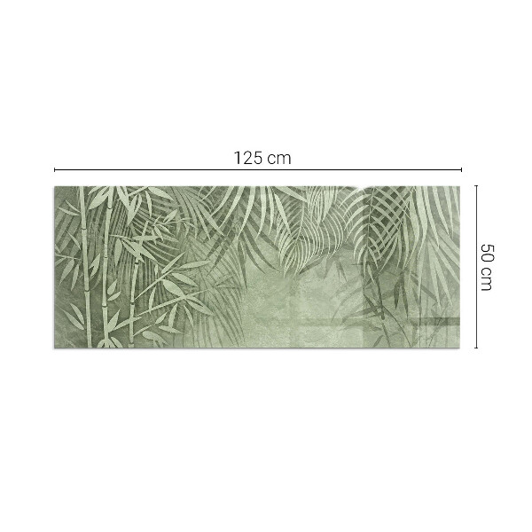Plaque rectangulaire en verre pour poêle Feuilles tropicales en arrière-plan